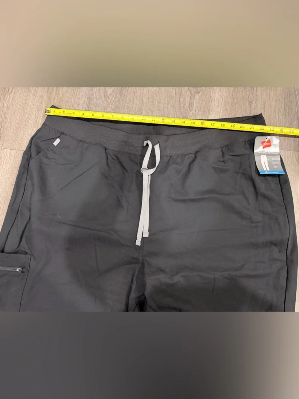 Hanes Unisex Black Men's Jogger Scrub Pants with Contrast Drawstring